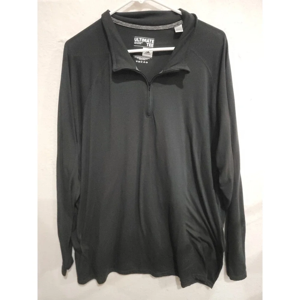 Adidas Ultimate Tee 1/4 Zip Pullover Mens‎ 3XL Black Long Sleeve Training Top